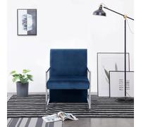 vidaXL Fauteuil - Bleu Velours