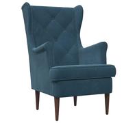 vidaXL Fauteuil Bleu Velours, Fauteuil élégant, Chaise en Velours Moderne, Confort stylé pour Salon, Assise Indoor Polyvalente, détente assurée