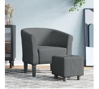 vidaXL Chaise Cabriolet avec Repose-Pied Gris foncé Tissu