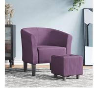 vidaXL Fauteuil cabriolet 356440 avec repose-pied, accoudoirs, siège rembourré, tissu violet