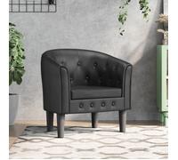 vidaXL Fauteuil cabriolet moderne avec accoudoirs, siège rembourré - Noir similicuir
