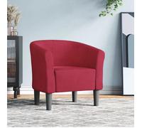 vidaXL Fauteuil Cabriolet, Chaise avec Accoudoirs, Canapé avec Dossier, Siège Rembourré, Meuble de Salon Chambre Bureau, Rouge Bordeaux Velours