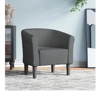vidaXL Fauteuil cabriolet – Chaise avec accoudoirs et dossier, siège rembourré – Tissu gris foncé
