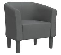 vidaXL Fauteuil Cabriolet, Chaise avec Accoudoirs, Canapé avec Dossier, Siège Rembourré, Meuble de Salon Chambre Bureau, Gris Foncé Tissu