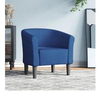 vidaXL Fauteuil cabriolet avec accoudoirs Siège rembourré pour salon/chambre/bureau Bleu tissu