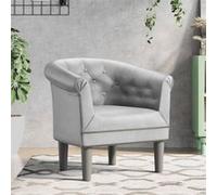 vidaXL Fauteuil cabriolet 356498, similicuir argenté, accoudoirs, siège rembourré