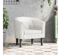 vidaXL Fauteuil cabriolet - Accoudoirs, dossier et siège rembourré, moderne - Blanc similicuir