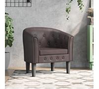 vidaXL Chaise cabriolet moderne – Accoudoirs, dossier et siège rembourré – Marron similicuir