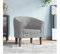vidaXL Fauteuil cabriolet, Chaise avec accoudoirs, dossier et siège rembourré, Velours gris clair