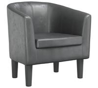 vidaXL Fauteuil Cabriolet, Chaise de Relaxation, Siège avec Dossier et Accoudoirs, Canapé de Bureau Salon Chambre à Coucher, Gris Similicuir