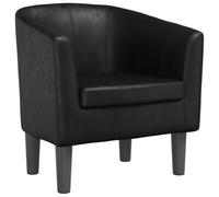 vidaXL Fauteuil cabriolet chaise de relaxation, dossier et accoudoirs, similicuir noir
