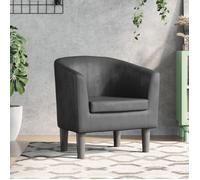 vidaXL Fauteuil Cabriolet, Chaise de Relaxation, Siège avec Dossier et Accoudoirs, Canapé de Bureau Salon Chambre à Coucher, Gris Similicuir