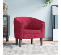 vidaXL Fauteuil Cabriolet – Accoudoirs, Siège rembourré, Dossier – Velours rouge bordeaux