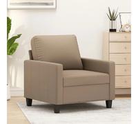 vidaXL Fauteuil, Siège avec Coussin, Chaise avec Dossier et Accoudoirs Rembourrés, Meuble de Salon Salle de Séjour, Moderne, Cappuccino Similicuir