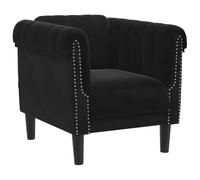 vidaXL Fauteuil, Chaise de Relaxation avec Accoudoirs et Dossier, Canapé de Salon Salle de Séjour Intérieur, Moderne, Noir Velours