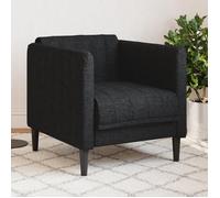 vidaXL Fauteuil 372597 – Chaise de relaxation moderne, accoudoirs et dossier, tissu noir