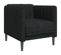 vidaXL Fauteuil, Chaise de Relaxation avec Accoudoirs et Dossier, Siège avec Pieds, Fauteuil TV de Salon Salle de Séjour, Moderne, Noir Tissu