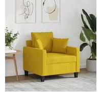 vidaXL Fauteuil 359256 Chaise de relaxation avec coussin Accoudoirs rembourrés Jaune clair 60 cm Tissu