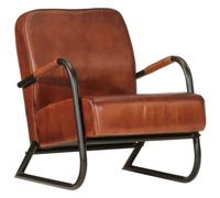 vidaXL Fauteuil, Chaise de Relaxation, Siège avec Accoudoirs et Dossier, Meuble de Salon Salle de Séjour Maison, Marron Cuir Véritable