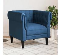 vidaXL Fauteuil Chesterfield Bleu - Tissu