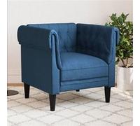 vidaXL Fauteuil Chesterfield Bleu - Tissu