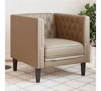 vidaXL Fauteuil Chesterfield 372657 Similicuir cappuccino