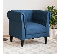 vidaXL Fauteuil Chesterfield Bleu - Tissu