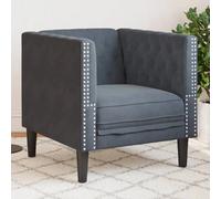 vidaXL Fauteuil Chesterfield - Gris foncé