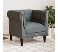 vidaXL Fauteuil Chesterfield Gris