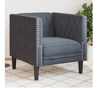 vidaXL Fauteuil Chesterfield gris foncé velours