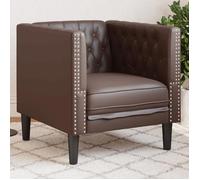 Fauteuil Chesterfield-stijl kunstleer bruin372654