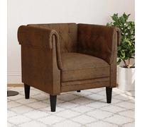 vidaXL Fauteuil Chesterfield - Marron tissu