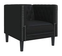 vidaXL Fauteuil Chesterfield noir similicuir Cadre robuste et stable &1180