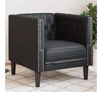 vidaXL Fauteuil Chesterfield en similicuir Noir