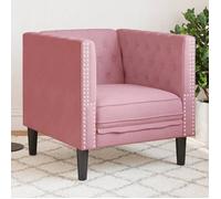vidaXL Fauteuil Chesterfield – velours rose