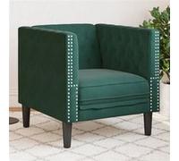 Fauteuil Chesterfield-stijl fluweel donkergroen372675