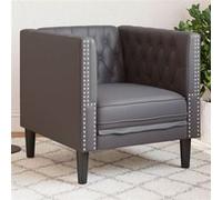 Fauteuil Chesterfield-stijl kunstleer grijs372655