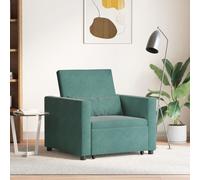 vidaXL Fauteuil convertible Vert foncé Tissu en polyester, cadre en bois