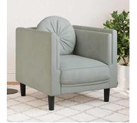 vidaXL Fauteuil coussin gris clair velours fauteuil moelleux teinte douce salon design confortable chic