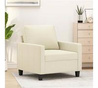 vidaXL Fauteuil Crème 60 cm Similicuir359128 Crème G