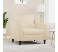 vidaXL Fauteuil Crème 60 cm Tissu
