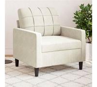 vidaXL Fauteuil – Velours crème – 60 cm