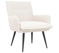 vidaXL Fauteuil Crème Bouclé