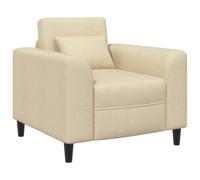 vidaXL Fauteuil Crème Tissu, Fauteuil Moderne, Assise Confortable pour Chambre, Salon, Coussin en Mousse pour Un déco stylé