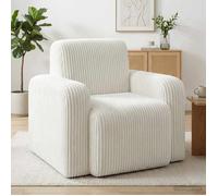 vidaXL Fauteuil Crème Velours côtelé