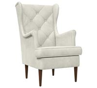vidaXL Fauteuil Crème Velours, Fauteuil élégant, Chaise en Velours Moderne, Confort stylé pour Salon, Assise Indoor Polyvalente, détente assurée