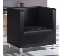 vidaXL Fauteuil cube design Similicuir Noir