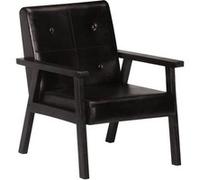 vidaXL Fauteuil Cuir Véritable Chaise de Salon Chaise de Sofa Siège de Bureau Chambre à Coucher Salle de Séjour Intérieur Maison Noir 247642 Noir G