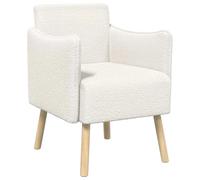 vidaXL Fauteuil d'appoint Crème Bouclé