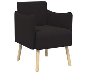 vidaXL Fauteuil d'appoint Noir Velours grainé